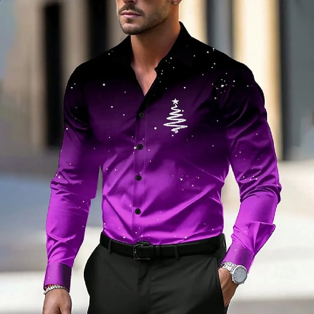 Мужская рубашка с 3D-принтом и