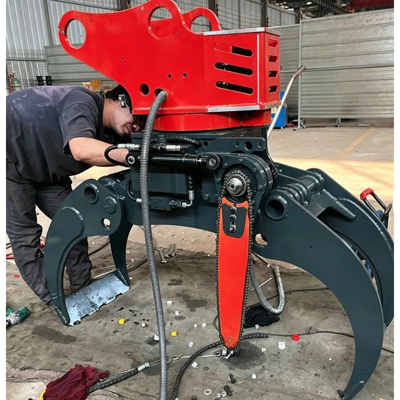 Hydraulic Grapple Cutting Saw Forestry Tree Harvesting Attachment Log Grab Saw for 5-30 Ton Excavators Tree Cutter Clamp Saw
