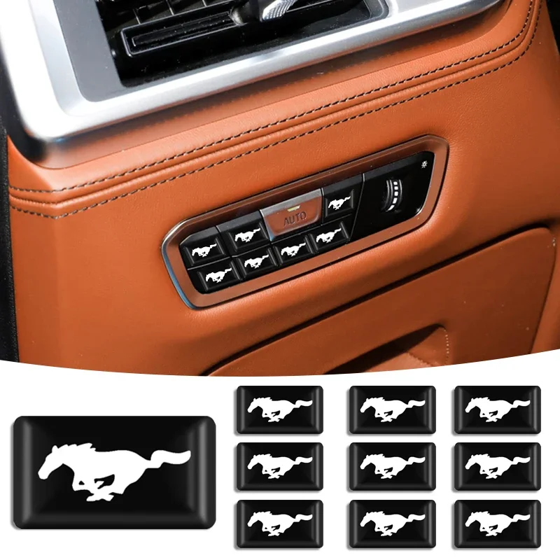 

10 шт. 3D эпоксидные наклейки для украшения интерьера автомобиля, автостайлинг для Ford Mustang Shelby GT GT500 GT350, кабриолет Mach-E cobra