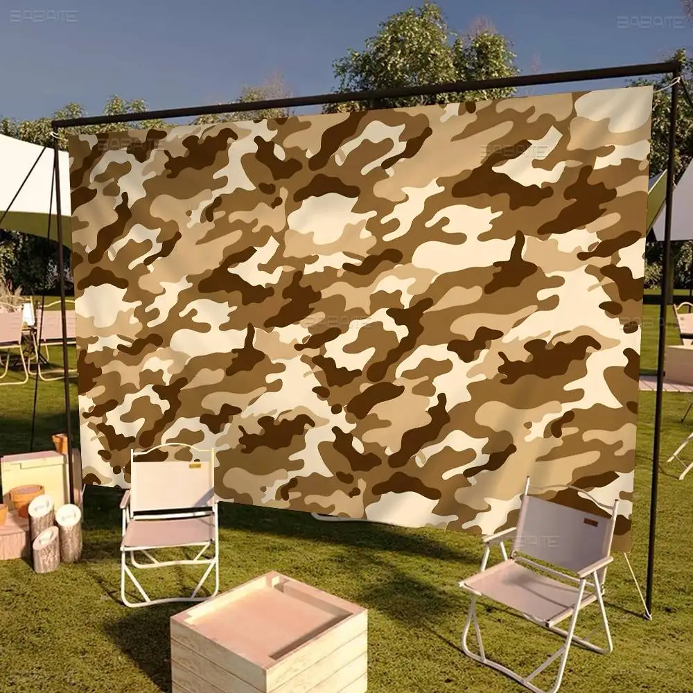 Camouflage Pattern Retro Flags Multiple Choice Living Studio Booth Interior Decoration Banner