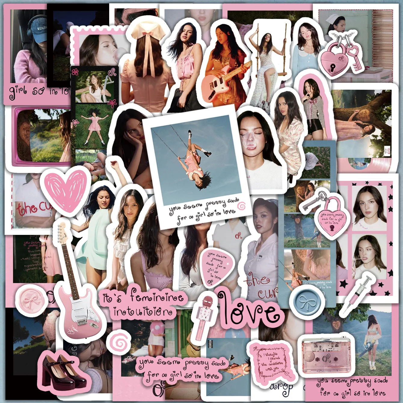 Olivia Stickers，Or Stickers，You Seem Pretty Sad for a Girl so in Love，Cd Stickers，Exquisite Stickers，Decorative Stickers，Diy Stickers for Journals，Party Favors