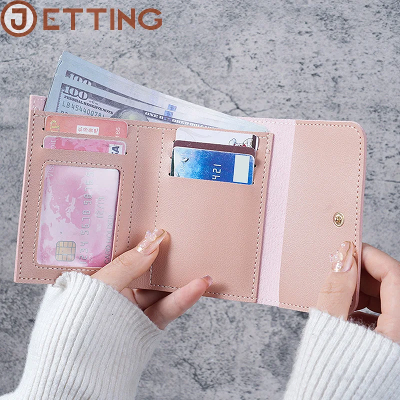 Three Fold Short Clip Wallet Women Short Wallet Multi-card Bag Mini Pouch Fashion Female Wallet Credit Card Lady Coin Purses