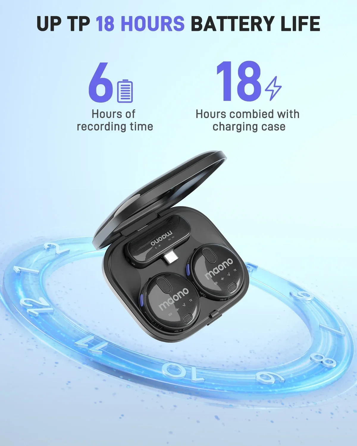New MAONO WM620 USB C Lapel Mic Purple Zero Latency Real-time Monitor Noise Reduction TikTok Youtube Live Stream Vlogging Interv