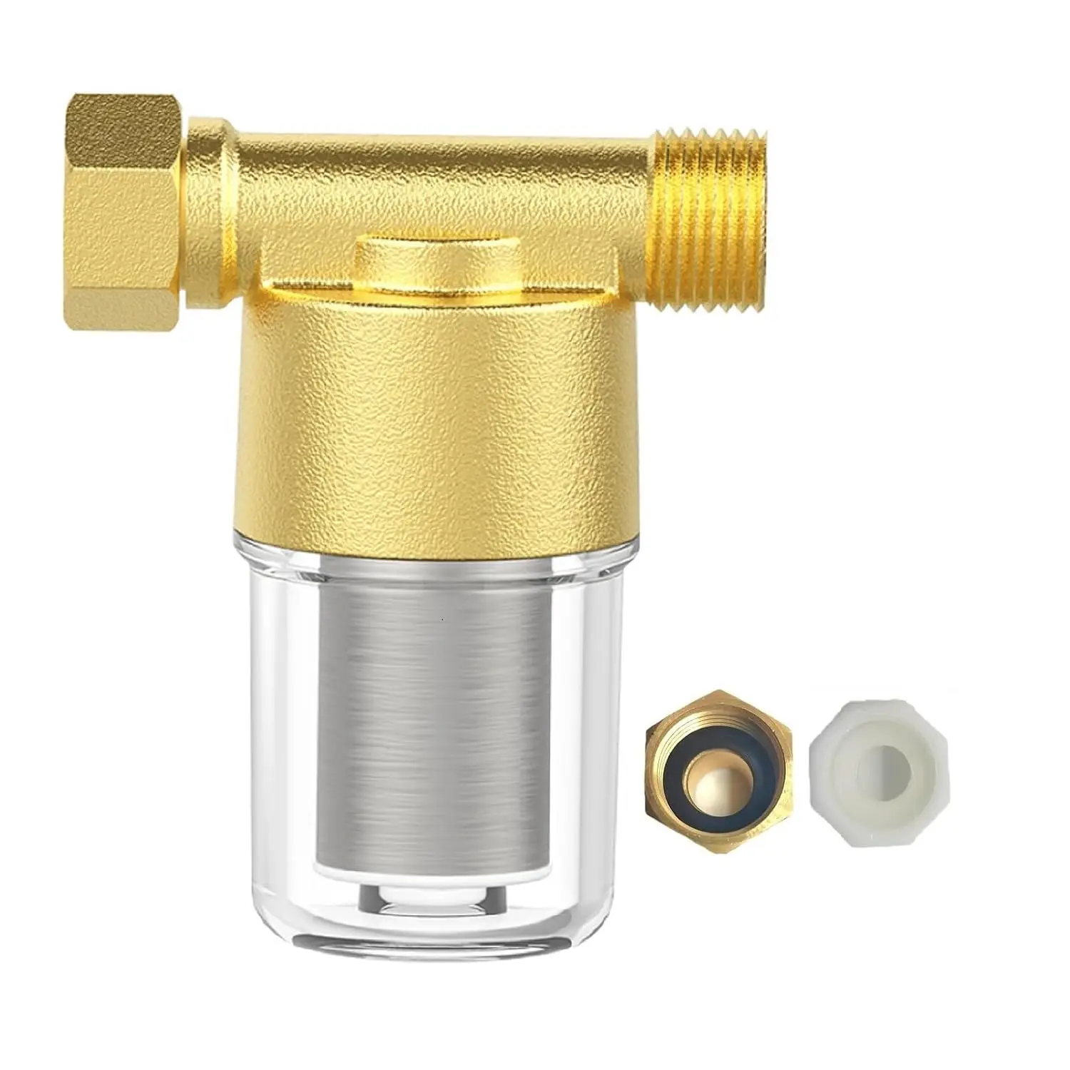 Brass Sediment Filter with Leak Proof Design for RV Washing Machine Shower Dishwasher Heater and Portable Camping Water Systems