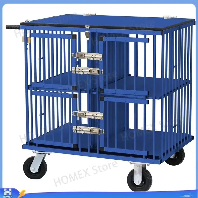 Portable Aluminum Dog Cage with Wheels Folding Pet Carrier Outdoor Travel Crate Sturdy Metal Kennel for Small Medium Dogs