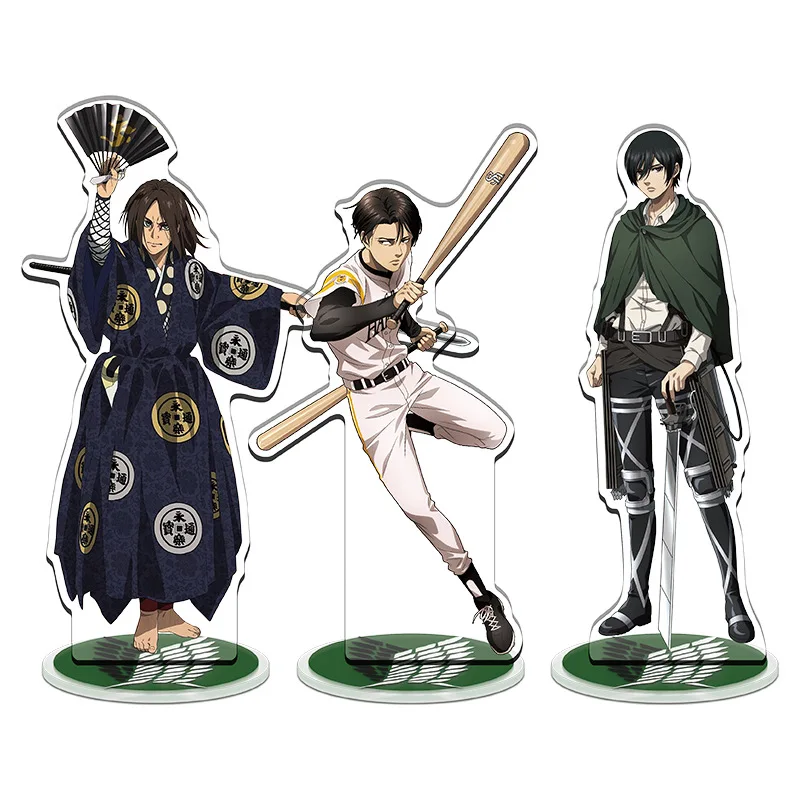 Attack on Titan Anime Acrylic Figure Stand Eren Rivaille Mikasa Model Desk Decor Collection Kids Birthday Gift Toys