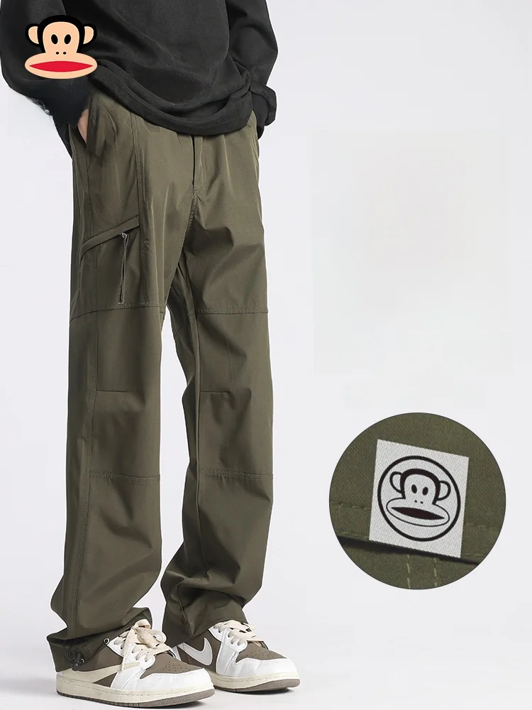 

Мужские повседневные брюки Paul Frank свободного прямого кроя в американском стиле, дышащие, из полиэстера, для весны и осени