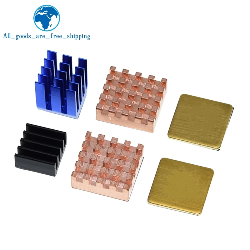 Radiator miedziano-aluminiowy TZT do Raspberry Pi 3 4 B, zestaw chłodzący do Raspberry Pi 3B+ Plus 2 4 4B