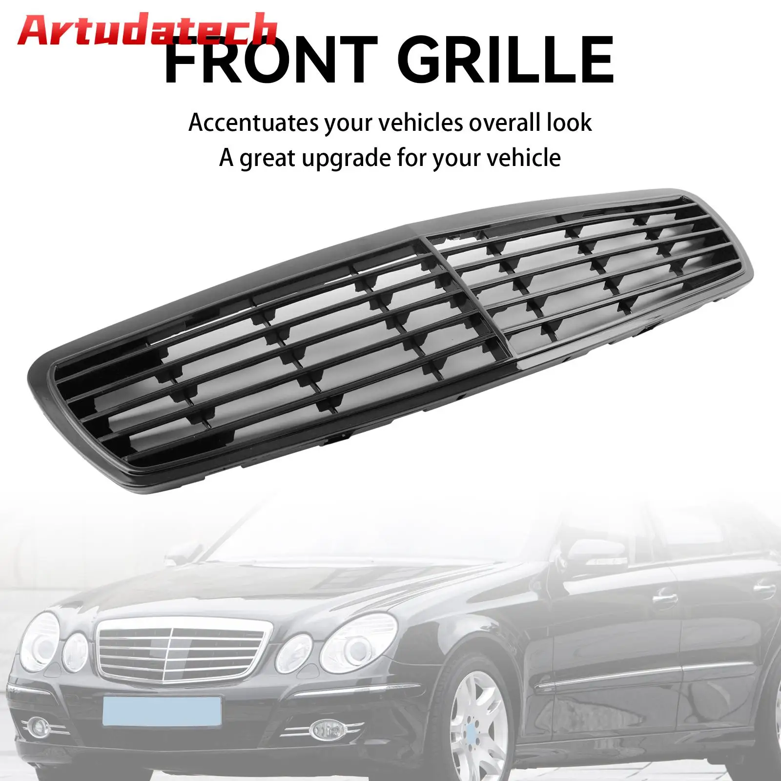 Artudatech Front Grill Grille Fit For Mercedes-Benz E-Class W211 E320 E350 E55 AMG 2002-2006