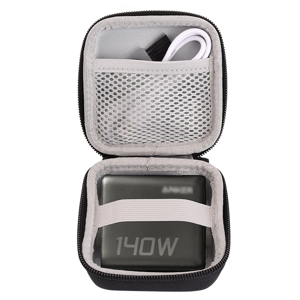 Estojo de transporte rígido de eva para anker 140w, bolsa de armazenamento de carregador inteligente com display digital, caixa de viagem portátil