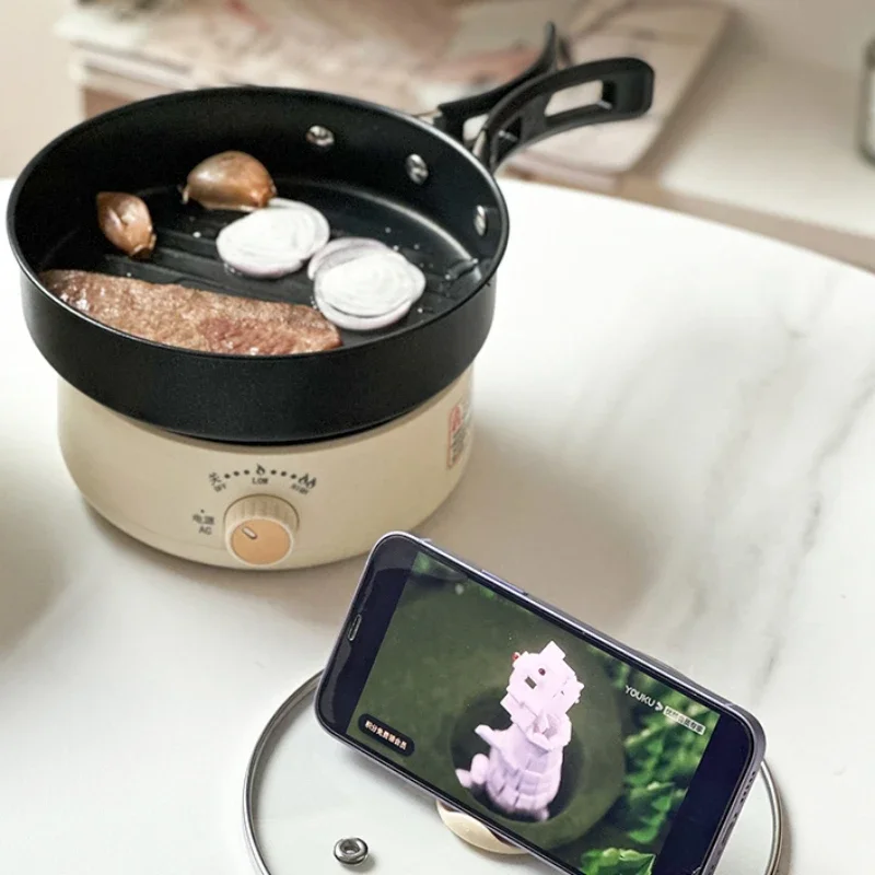 Stainless Steel Portable Folding Electric Cooking Pot Dormitory Single Mini Business Trip Boiled Noodles Electric Heating Pot