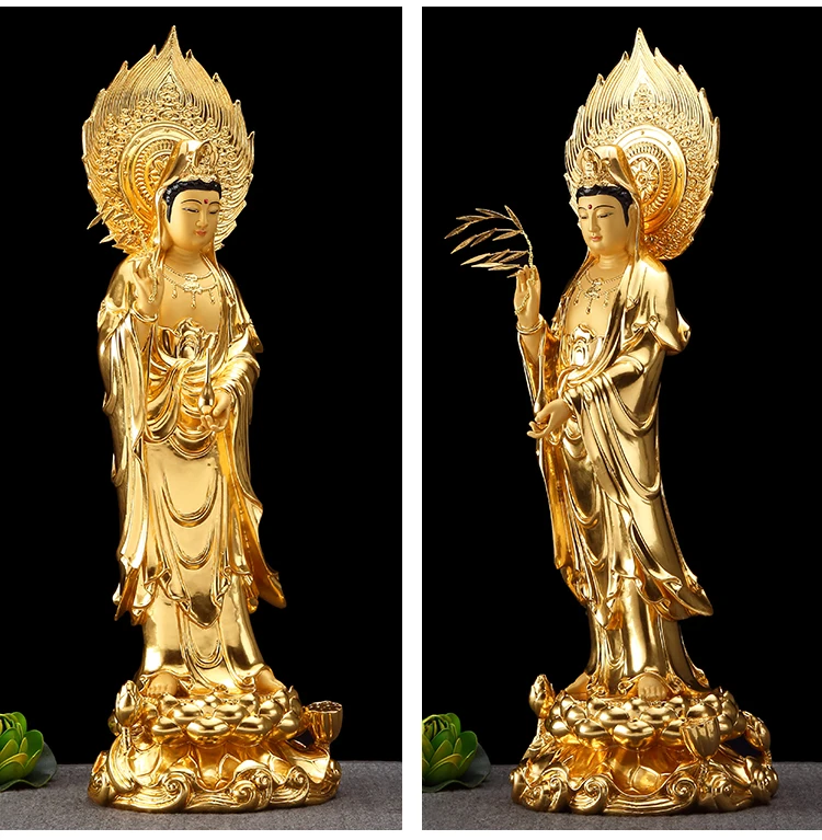 58CM Large Asia high grade gold gilding Guan yin PUSA Avalokitesvara Buddha statue HOME shrine Efficacious FENG SHUI