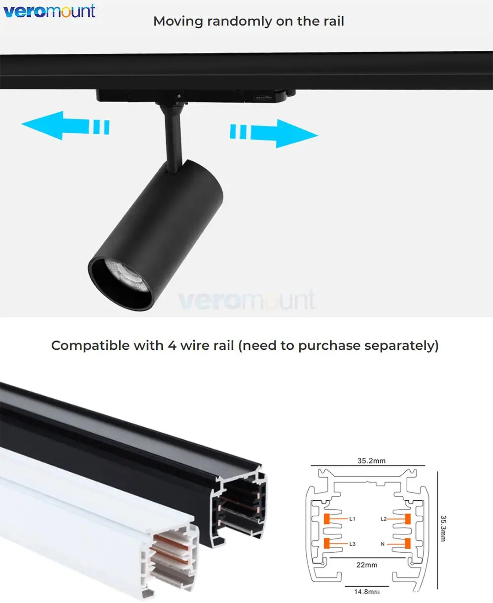 Miboxer Tuya Zigbee 3.0 2.4G 30W Dual White LED Track Lamp Dimmable CCT Spot Light Mi-Light RF Remote/Voice control AC 110V 220V