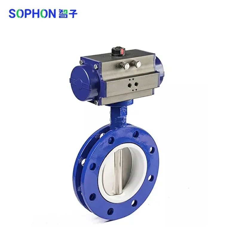 Automatic control corrosion resistance DN50-DN600 soft-sealed pneumatic butterfly valve