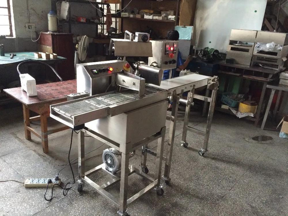 Top Sale Commercial Black White Chocolate Coating Machine for Candy Peanut Nuts 8/15/30/60kg Chocolate Enrobing Machine
