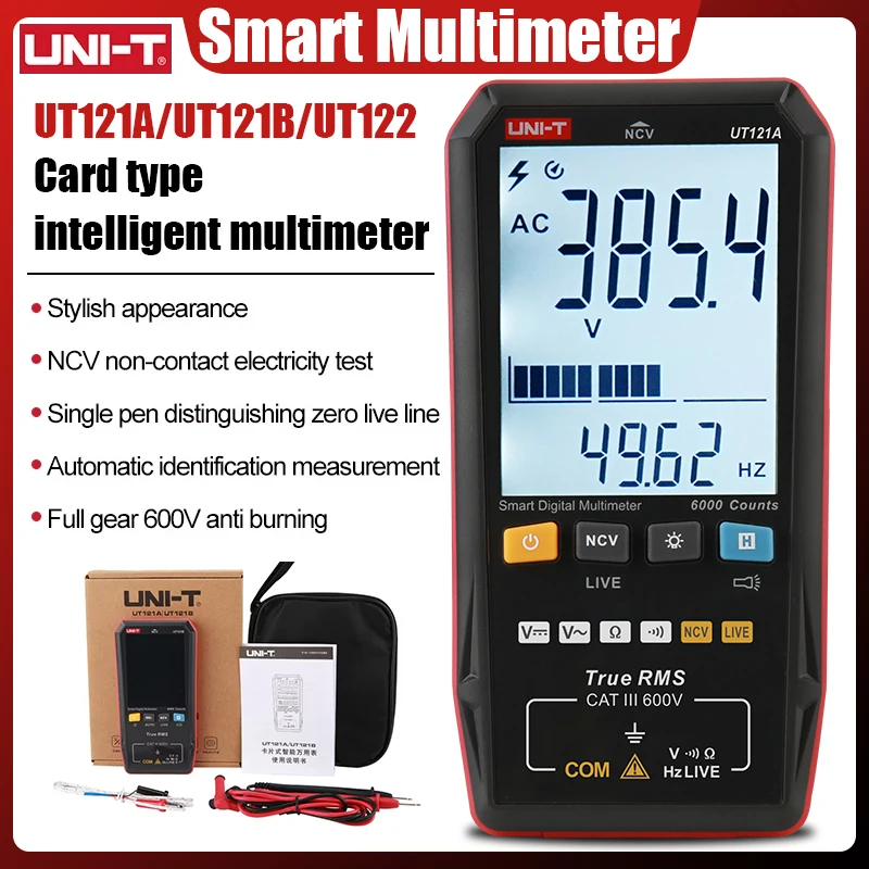 

UNI-T Smart Digital Multimeter UT121A UT121B UT122 Automatic 6099 Counts Votage Tester Professional Electrician Multi Meter LIVE