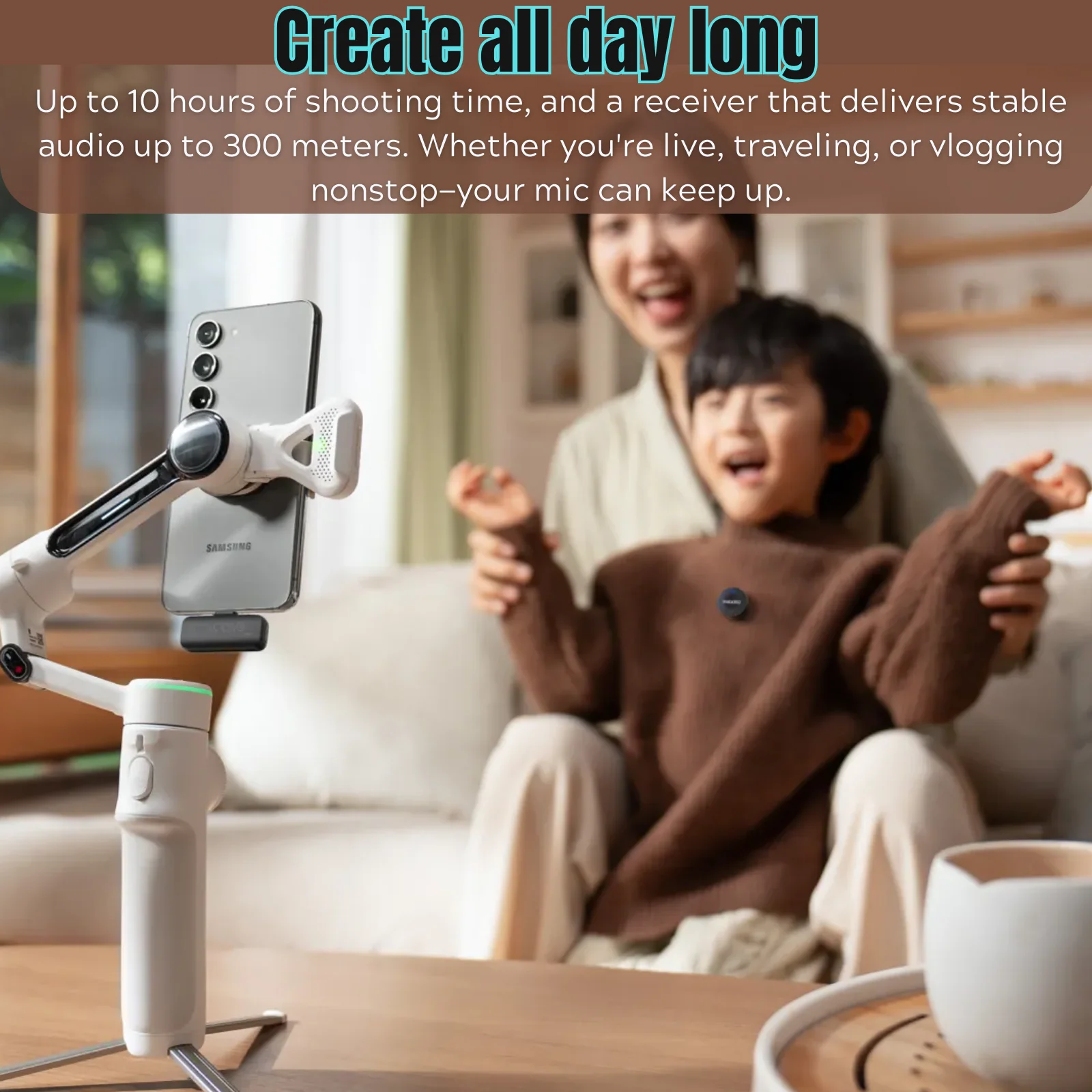 Insta360 Mic Air Mini 7.9g 48k هرتز جهاز إرسال مغناطيسي ميكروفون الصوت لـ Insta 360 X5 X4 Air Ace Pro 2 ملحق أصلي