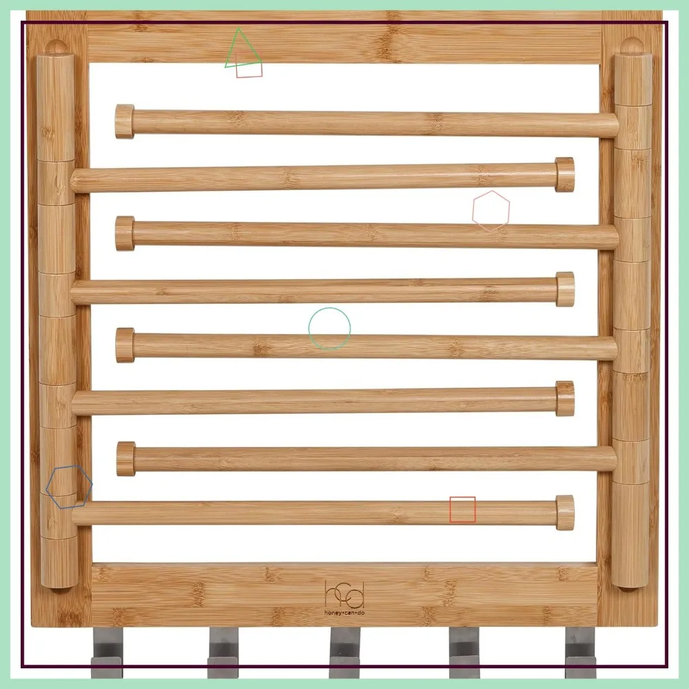 

Bamboo Swivel Wall Mount Drying Rack with 8 Rods, 80 lbs Capacity for Indoor/Outdoor Laundry