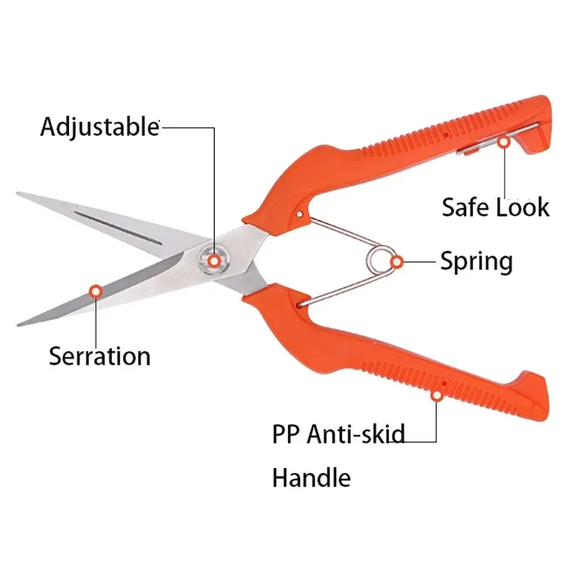 Grape Scissors Pruning Shears Garden Tool Vegetable Patch Bonsai Professional Joinery Stainless Steel Fruit Picking With Lock image 4