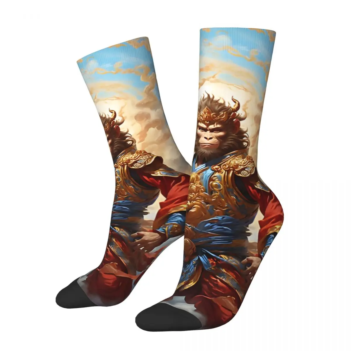 

Funny Crazy Sock for Men Sky Hip Hop Harajuku B-Black Myth Wukong Happy Seamless Pattern Printed Boys Crew compression Sock