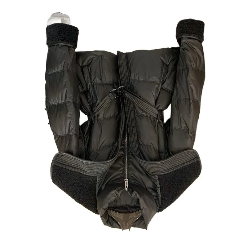 

Зимняя куртка-парка с отложным воротником, меховой вставкой, поясом, утепленная, женская, теплая, с длинными рукавами, приталенная, на хлопковом наполнителе