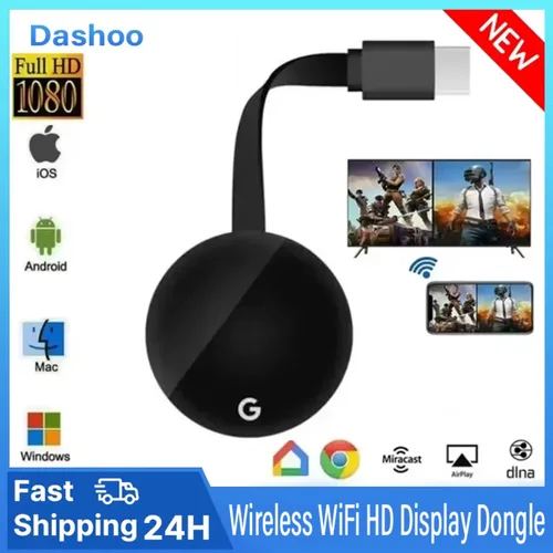 Chromecast compatible con HDMI, Google, inalámbrico, WiFi, mirascreen, pantalla HD, Dongle, transmisión de medios, vídeo, Tv, hogar inteligente para ios/Android