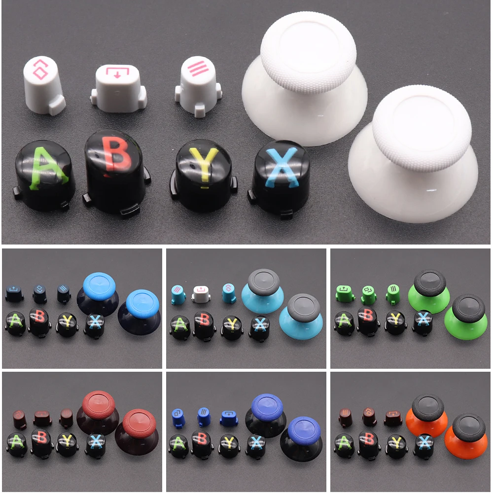 For XBox Series X S Core Controller Thumbsticks Caps ABXY View Menu Share Buttons Mod Kit Replacement Gamepad Repair Parts