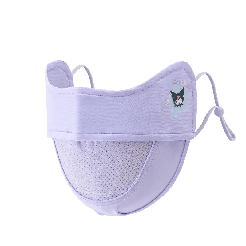 Miniso Girls Kulomi 日焼け止めマスク夏の女の子薄い UV 通気性子供用サンリオ日焼け止めマスク
