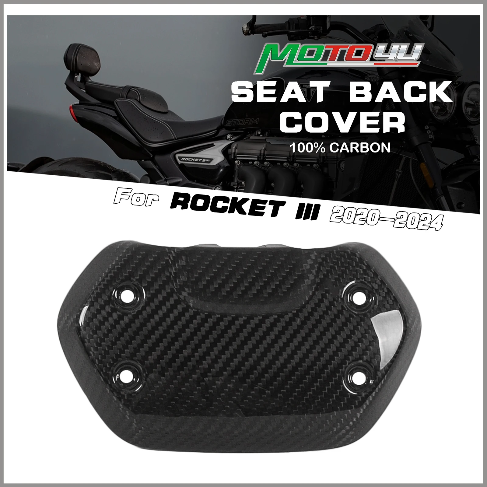 

Для Triumph Rocket III 2020-2021 100% углеродное волокно, задняя крышка сиденья, 1 шт.