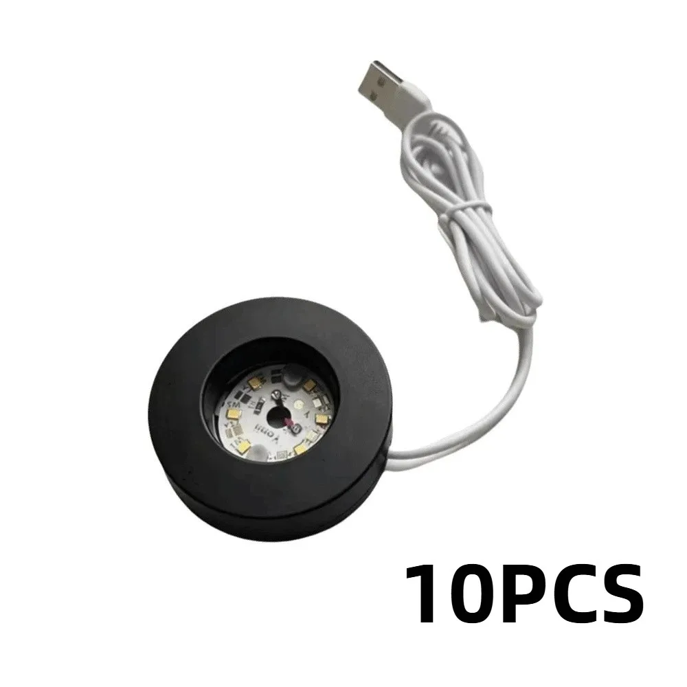 Round LED Light Art Display Base White Light/Warm Light/Colorful Light Multicolor Rechargeable Lamp Holder Display Stand