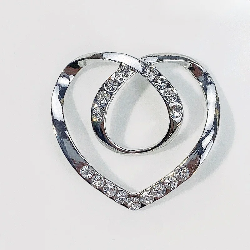 Adjustable Knot Scarf Buckle Pin, Crystal Brooch Clip