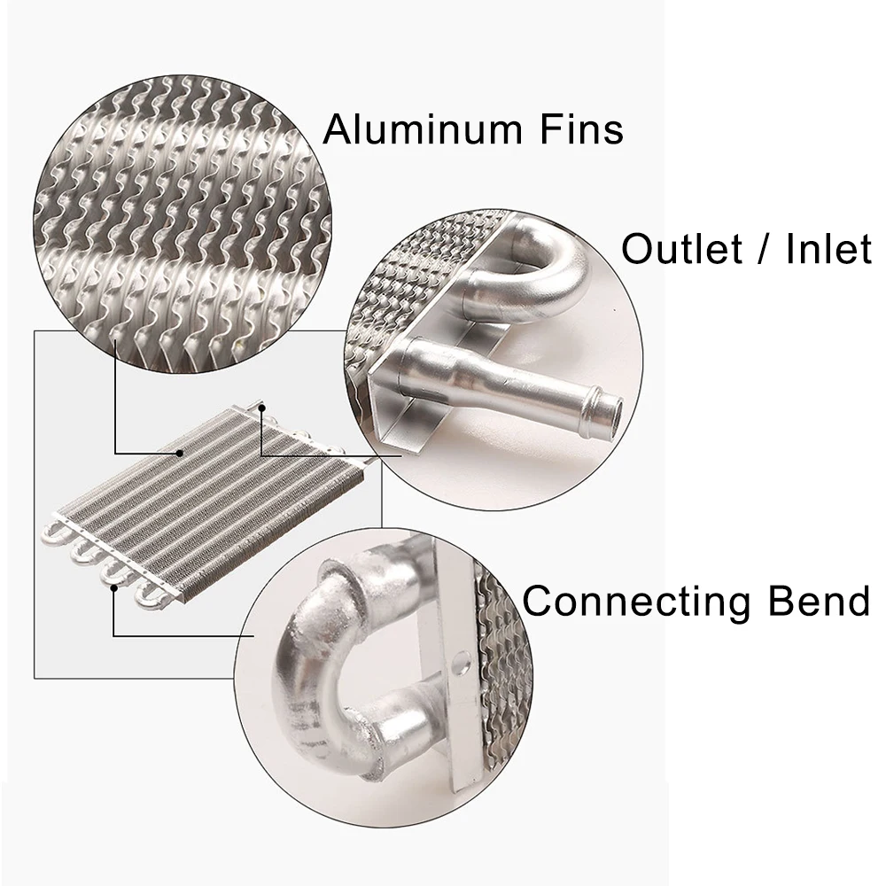 Radiador de transmisión manual automática, sistema de refrigeración diferencial trasero, enfriador de aceite de motor, condensador de coche de 4/6/8 filas con tubo de goma