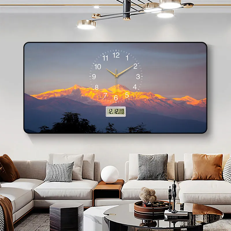 Deluxe perpetual calendar living room wall clock pictures wall decoration decorative painting home decor items room Watch Clocks