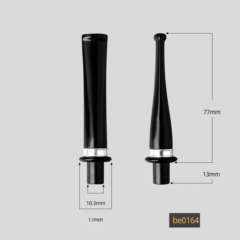 Smoking Pipe Specialized Bent Mouthpiece Acrylic Mouthpiece for 9mm Flue Wood Tobacco Pipe Accessories