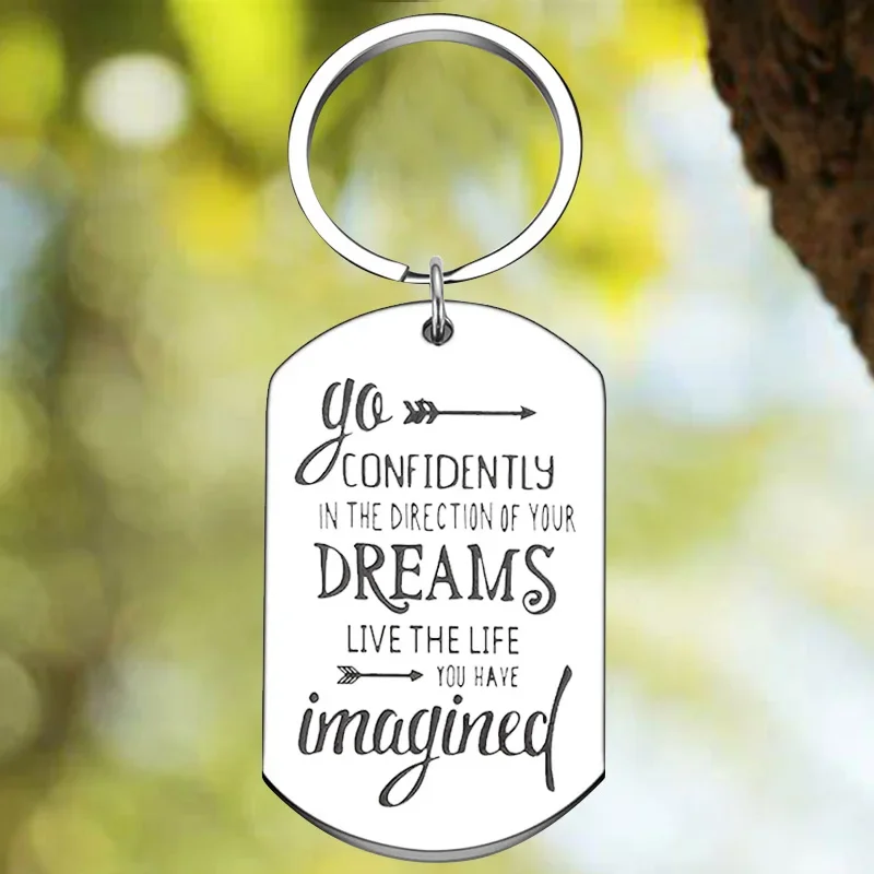 New Graduation Inspirational Gifts Keychain Pendant Daughter/son/brother/sister Key Chains Go Confidently In The Direction