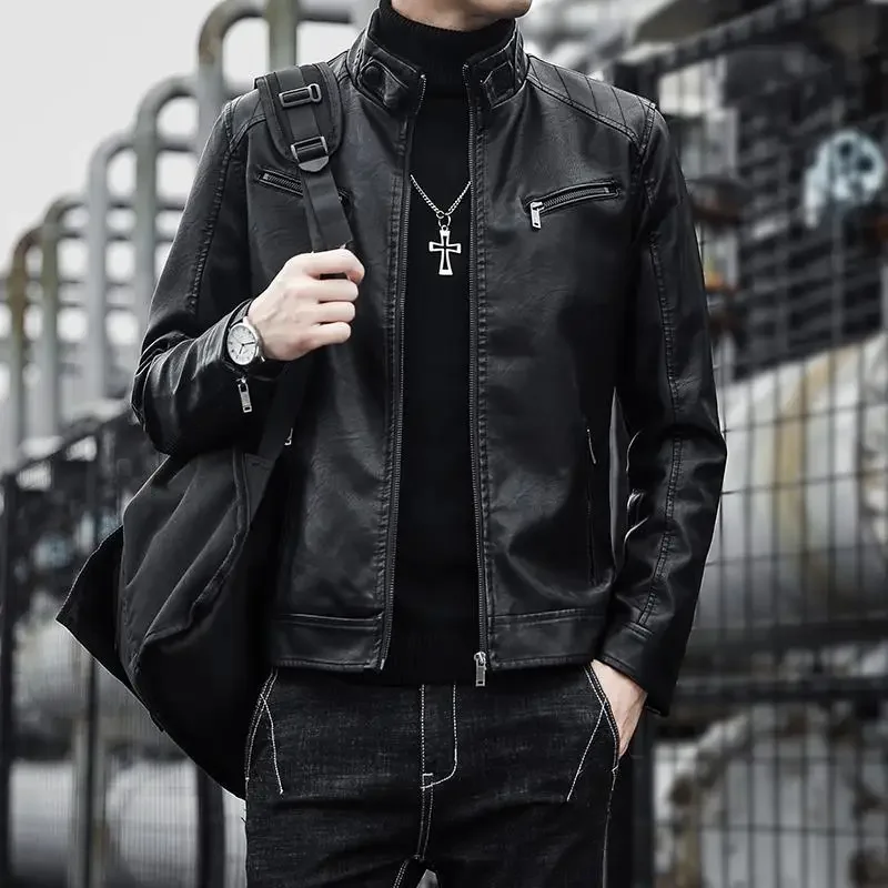 

New Trend Clothes for Men's Spring and Autumn Seasons, Autumn Clothing, Men's Winter Plush Soft Leather Jacket