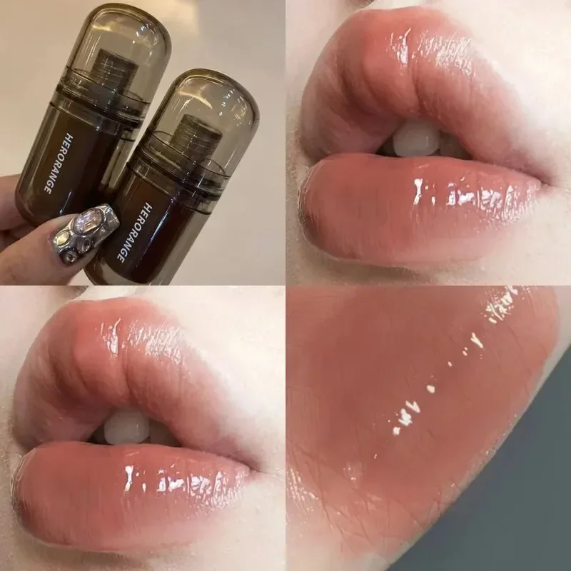 Smalto per labbra con specchio notturno ghiacciato, bombe d'acqua lucide setose, rossetto confortevole, pellicola idratante per labbra che forma rapidamente