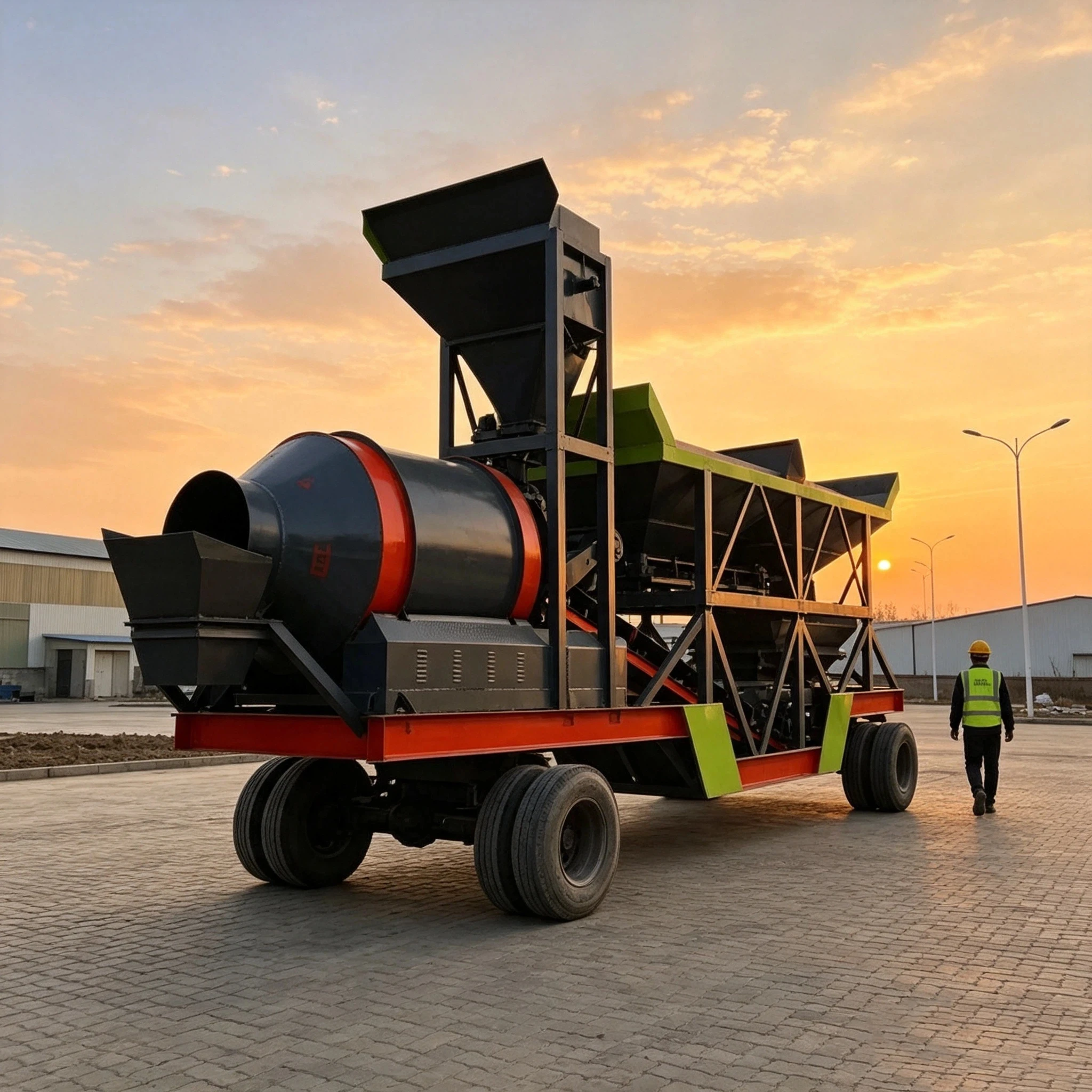 Hot Sell Mobile Concrete Batching Plant Portable Dry Ready Trailer Mixer Ready Mini Small Mixing Plants Computerized Customized