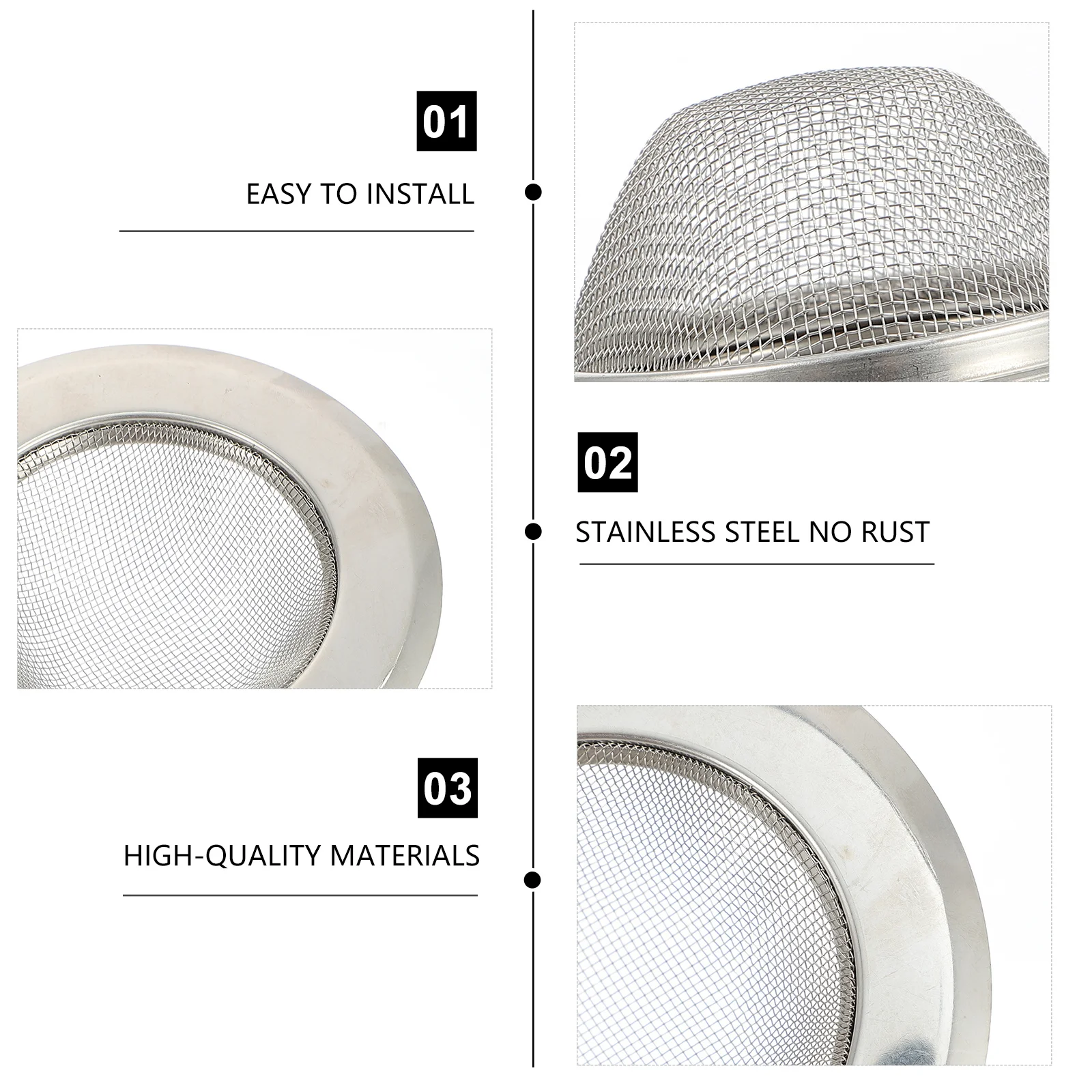 2 قطعة حوض مطبخ ستنلس ستيل مصفاة استنزاف تصفية للأغذية الشعر الحطام الماسك مناسبة الحمام حوض استحمام للاستخدام