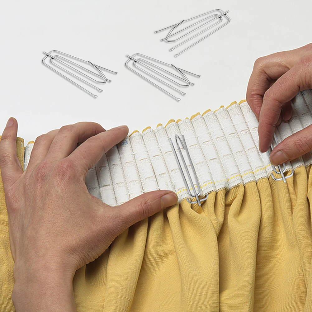 

20pcs Curtain Hook Set Stainless Steel Four Claws for Track Pleat Window Curtains Blinds Fixing Drapery Pins Pinch Pleating