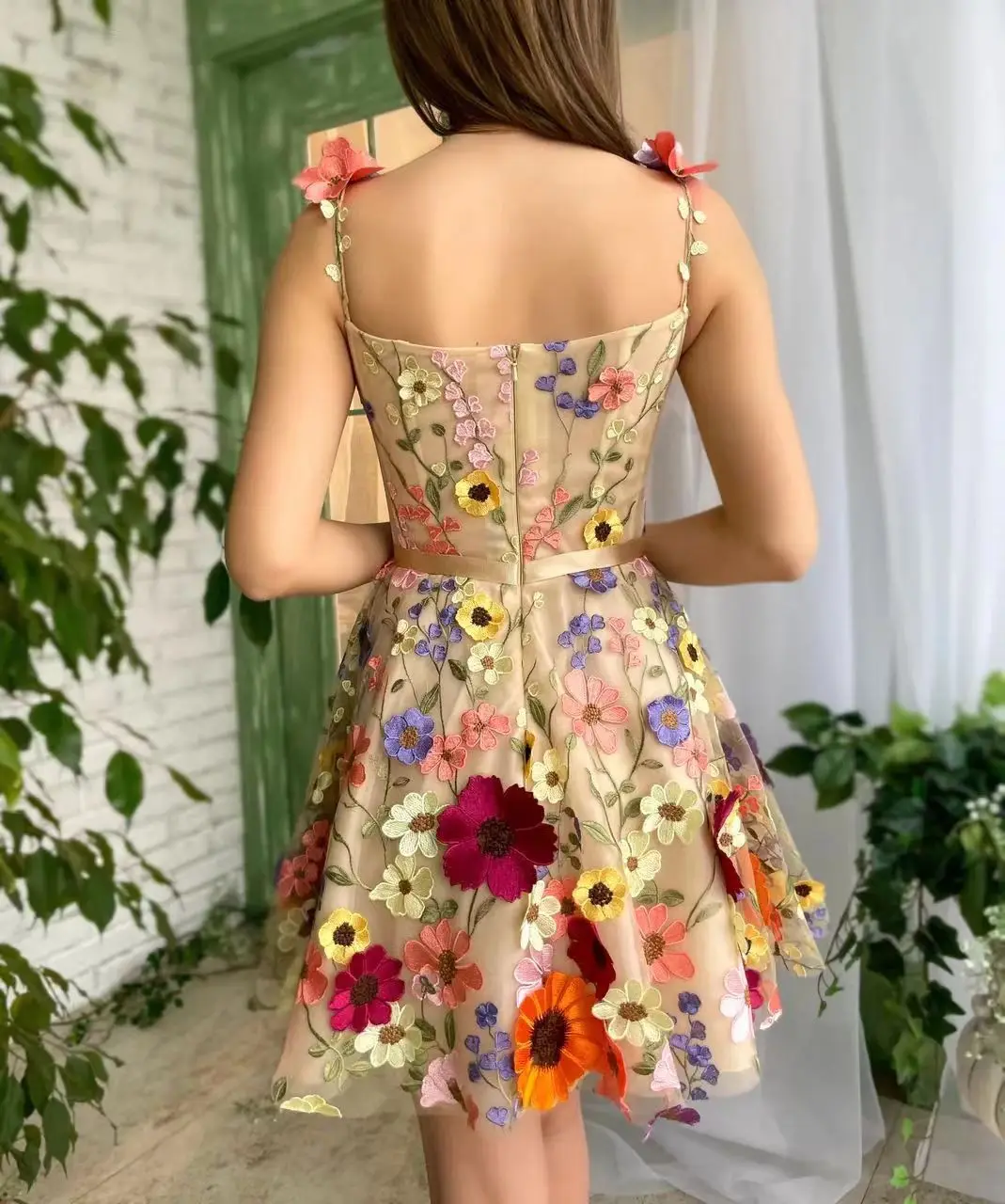 2024 New Women\'s 3D Flower Embroidery Wrapped Hip Sexy Dress