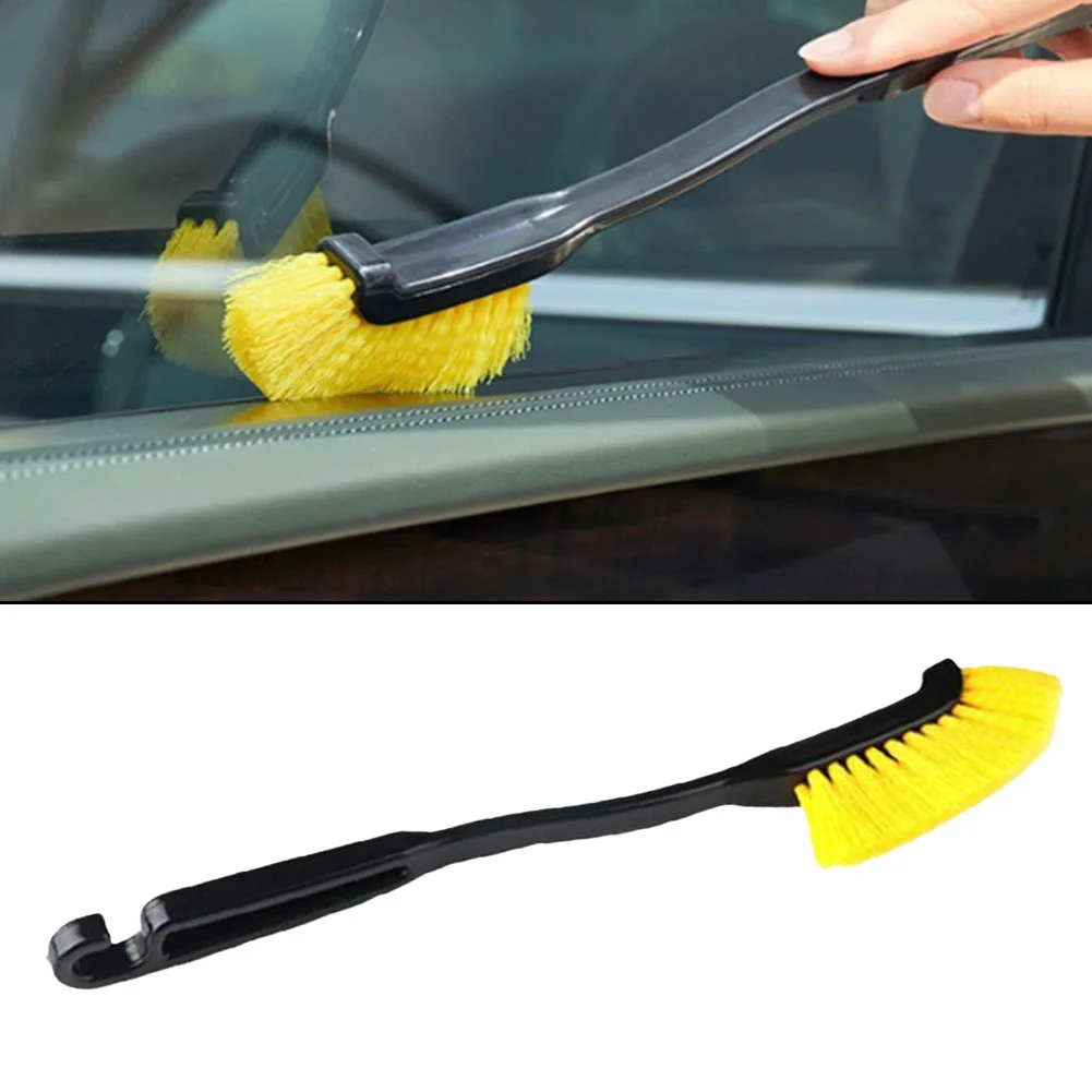 1pc Car Wheel Tire Rim Brush Curved Head Flexible Truck Wheel Hub Wash Detail Deep Cleaning Brushes Cleaner Hand Tools