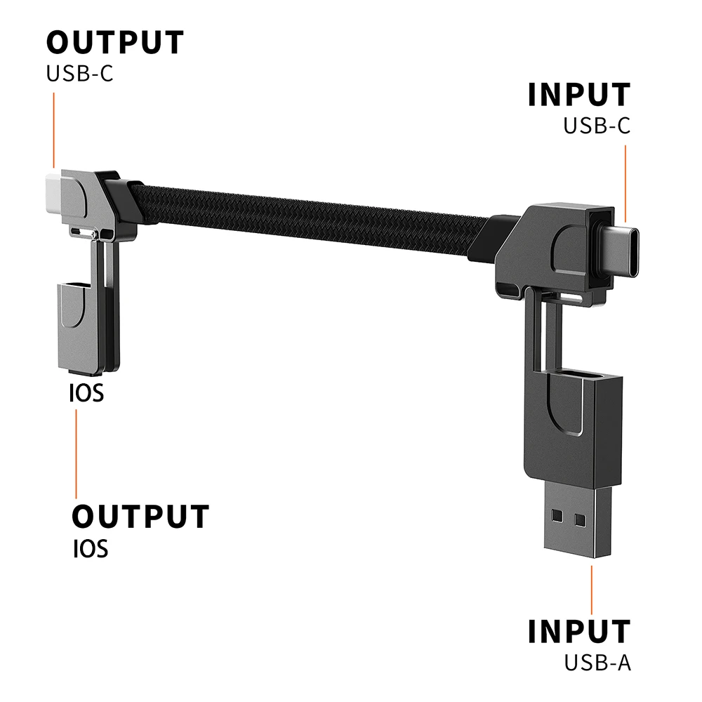 4-in-1 PD 60W USB Type C Data Cable 3A Micro USB Fast Charging Cable for Sumsung Xiaomi POCO Huawei Honor Wire Cable