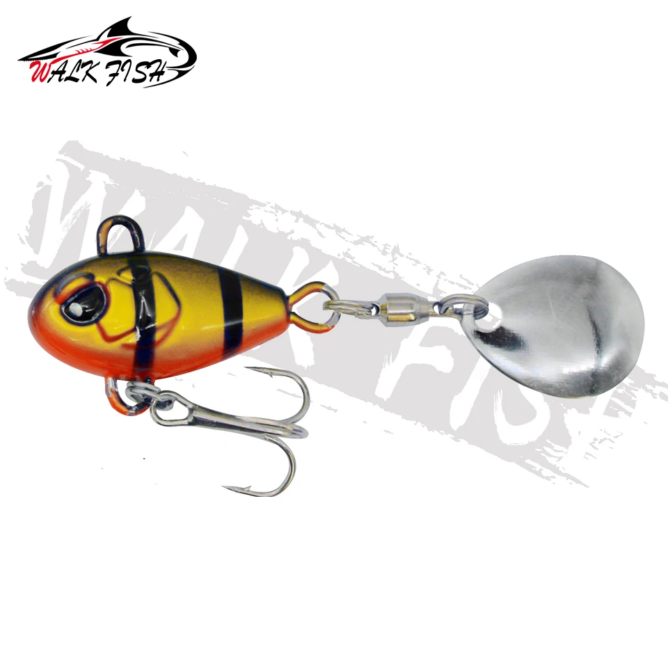 SPAZIERGANG FISCH 1PCS Neue Schwanz Spinning 14g Balance Rotierenden Metall Jig VIB Vibration Köder Spinner Löffel sinkende Köder Angeln Locken Pesca – Detail 2