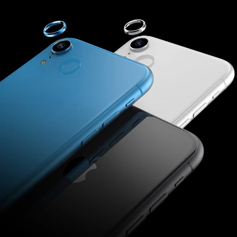 For iPhone XR Metal Lens Protector Ring Alloy Lens Glass Alloy Protective Full Cover Film on Iphone XR Camera Lens Protection