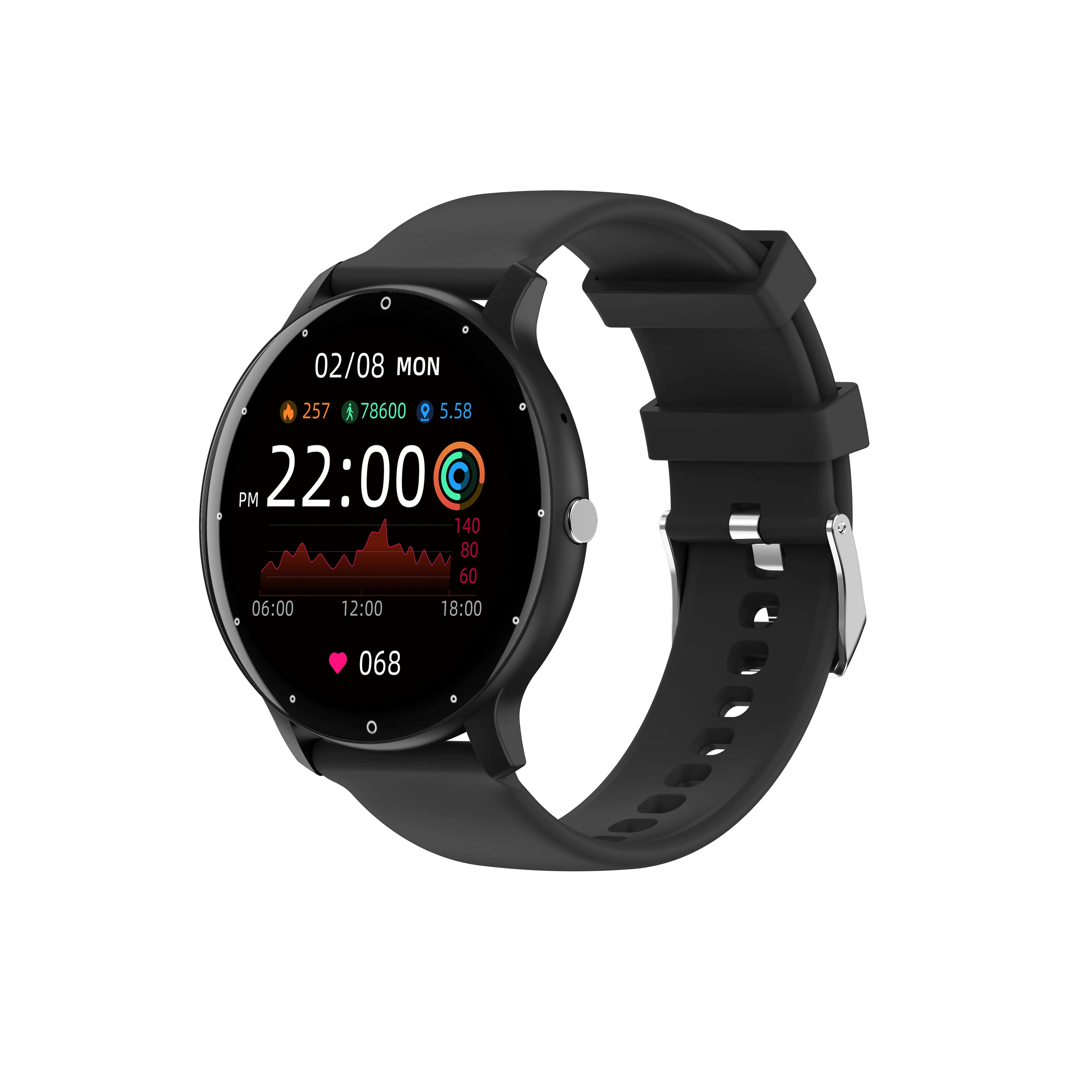 Womenwatch-pulsera deportiva con pantalla táctil TFT, reloj de mujer con esfera redonda, resistente al agua IP67, 1,39 pulgadas, control del ritmo cardíaco