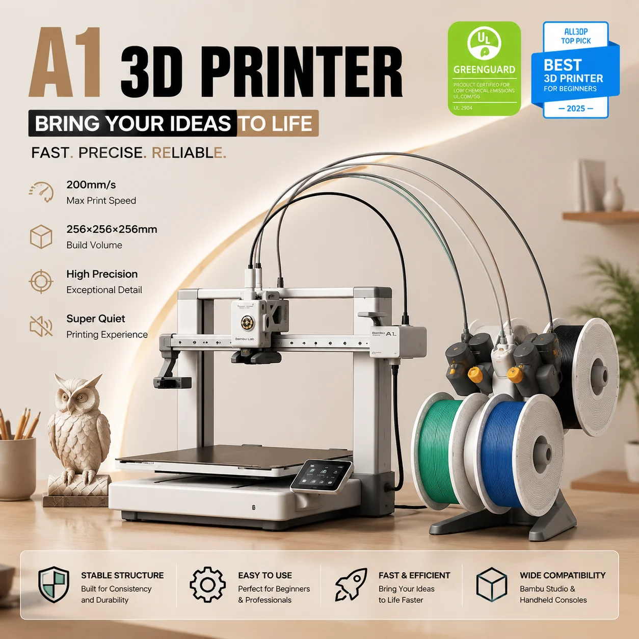 3D Printing Laboratory - Bamboo Lab A1 Combo 3d Printer,