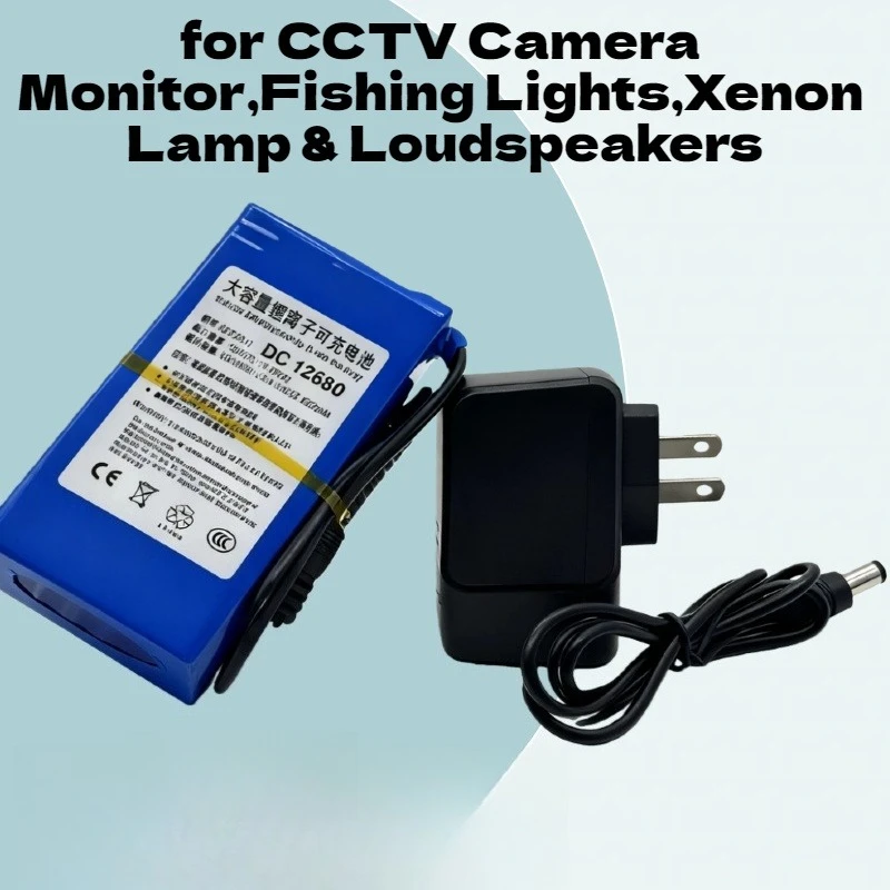

Литий-полимерный аккумулятор высокой емкости 12 В, 1800-9800 мАч — с зарядным устройством 12,6 В для камеры видеонаблюдения, усилителя звука и портативных устройств