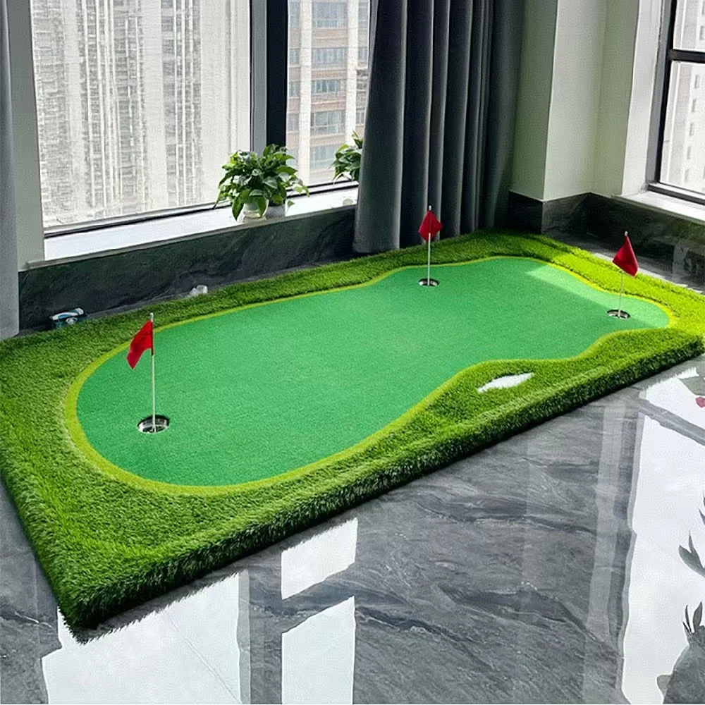 مدرب وضع الجولف للمنزل، حصيرة وضع الجولف من العشب الاصطناعي لمعدات ممارسة المكتب للجولف