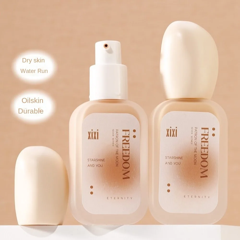 Fondotinta liquido a lunga durata Correttore idratante leggero resistente al sudore Polvere antiaderente Controllo dell'olio Liquido per il contorno del viso
